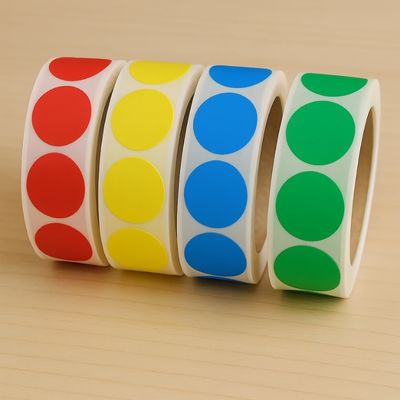 Etiquetas adhesivas redondas de colores