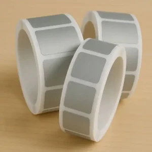 etiqueta poliester plata adhesiva